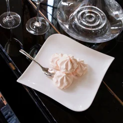 Assiette plate 25.5x25.5cm melody blanc