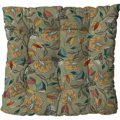 Assise extérieure matelassée en coton vert 46x46cm - Kerala