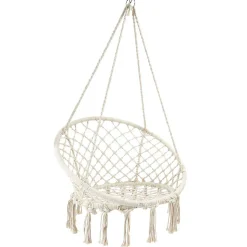 Balancelle macramé en coton beige - Terre inconnue