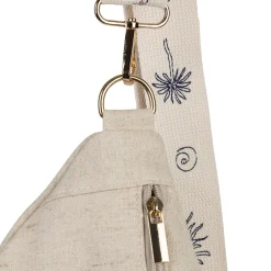 Banane en lin et coton écru et bleu avec bandoulière amovible - Bananez