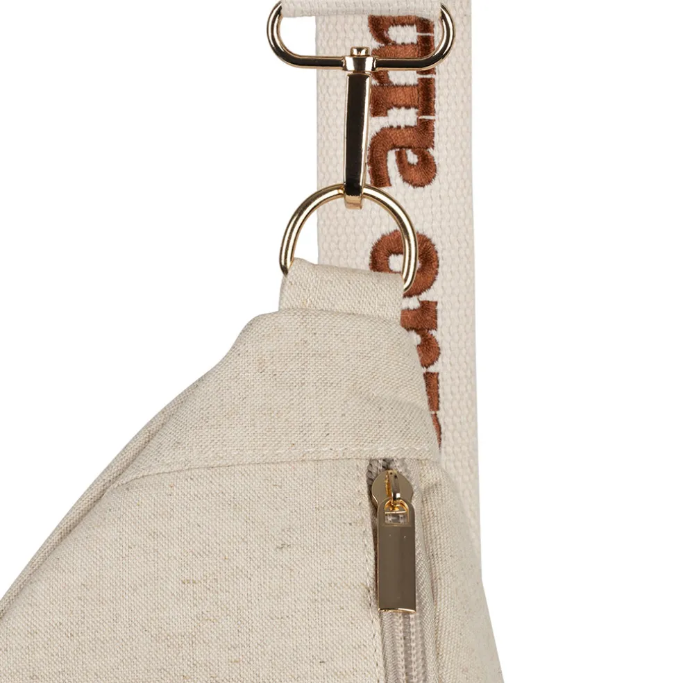 Banane en lin et coton écru et terracotta avec bandoulière amovible - Bananez