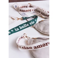 Banane en lin et coton écru et terracotta avec bandoulière amovible - Bananez