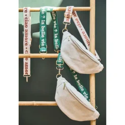 Banane en lin et coton écru et terracotta avec bandoulière amovible - Bananez