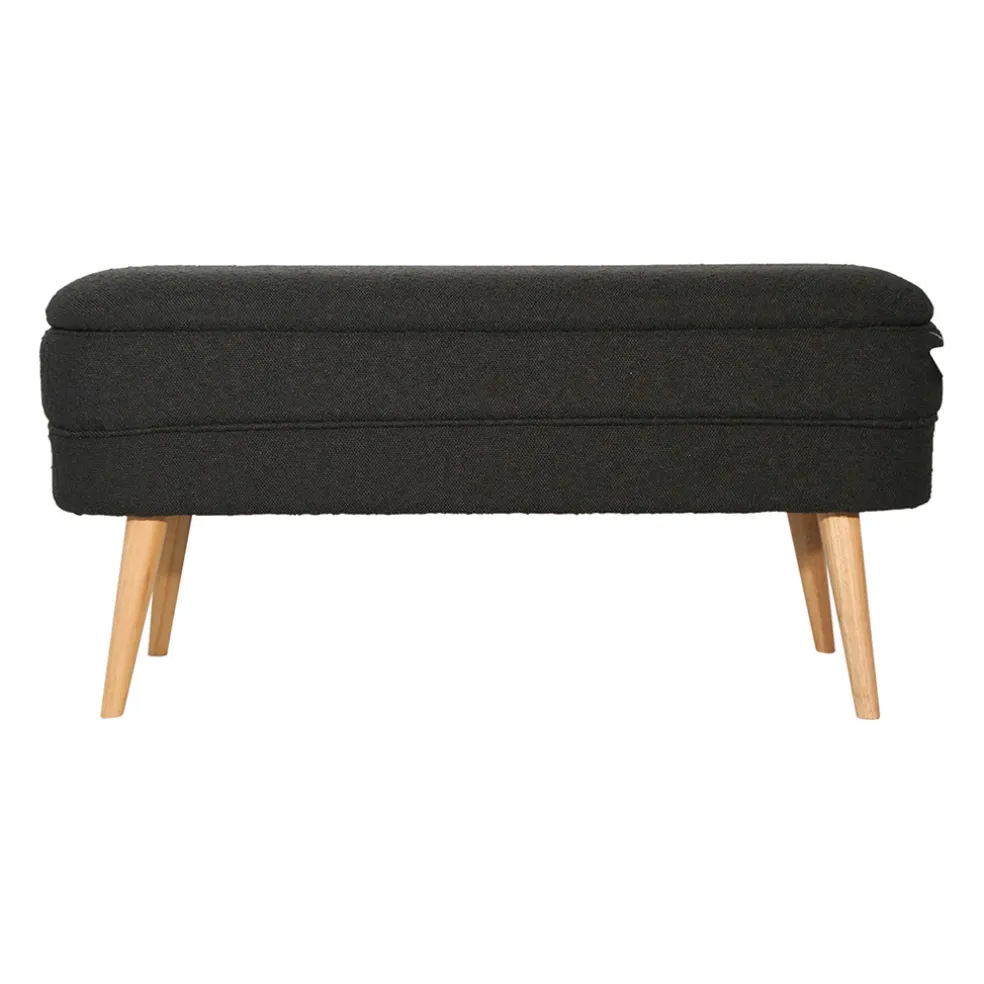 Banc coffre bouclette anthracite - Eleonor