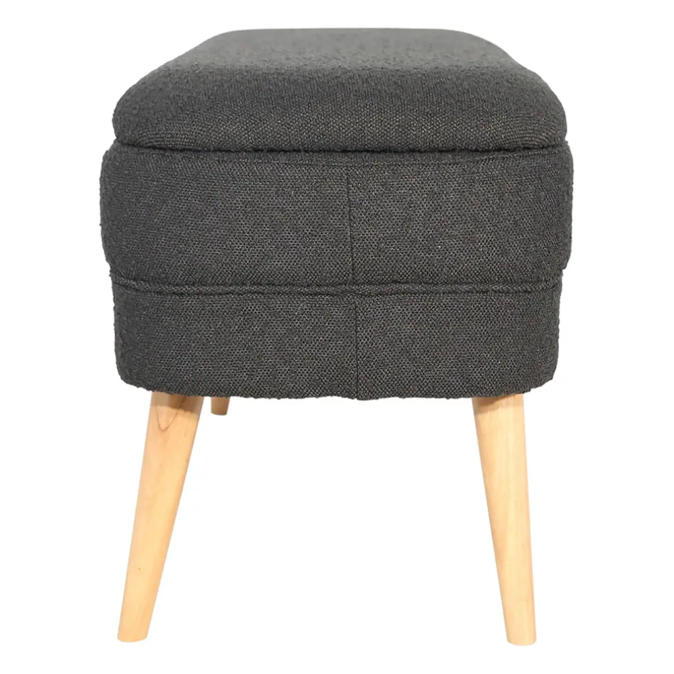 Banc coffre bouclette anthracite - Eleonor