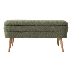 Banc coffre bouclette vert - Eleonor