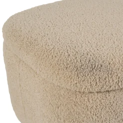 Banc coffre en bouclette sable - Claudine