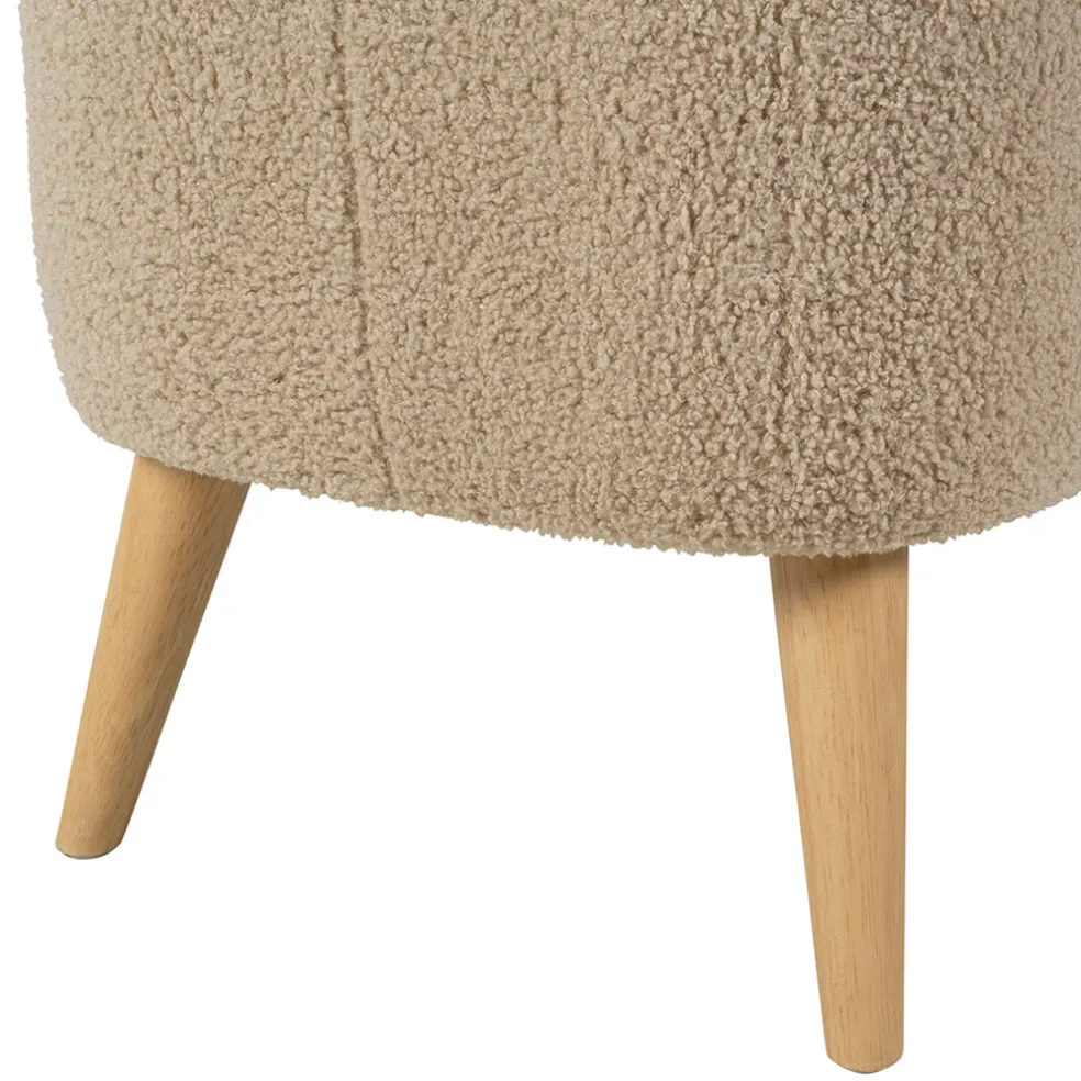 Banc coffre en bouclette sable - Claudine