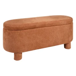 Banc coffre en tissu terracotta - Tessia