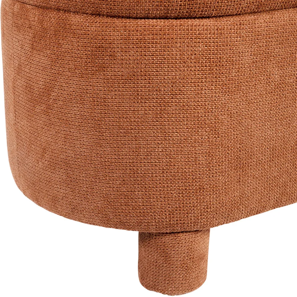 Banc coffre en tissu terracotta - Tessia