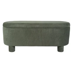Banc coffre en tissu vert - Tessia
