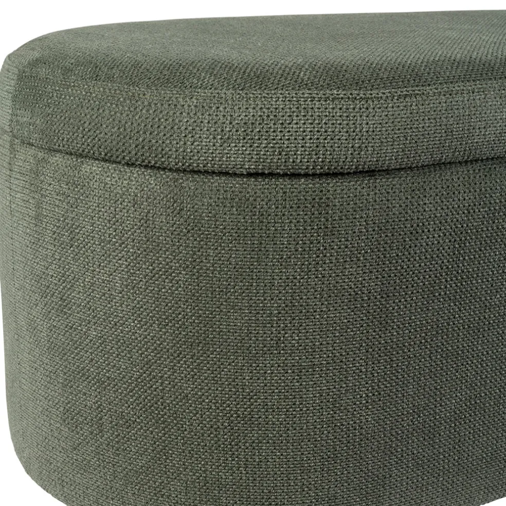 Banc coffre en tissu vert - Tessia