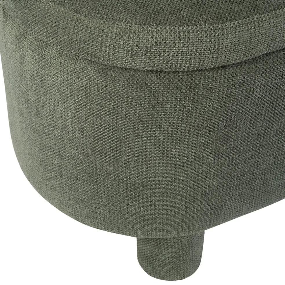 Banc coffre en tissu vert - Tessia