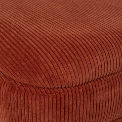 Banc coffre en velours côtelé terracotta - Eleonor