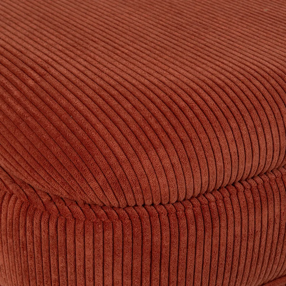 Banc coffre en velours côtelé terracotta - Eleonor