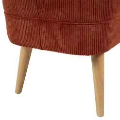 Banc coffre en velours côtelé terracotta - Eleonor