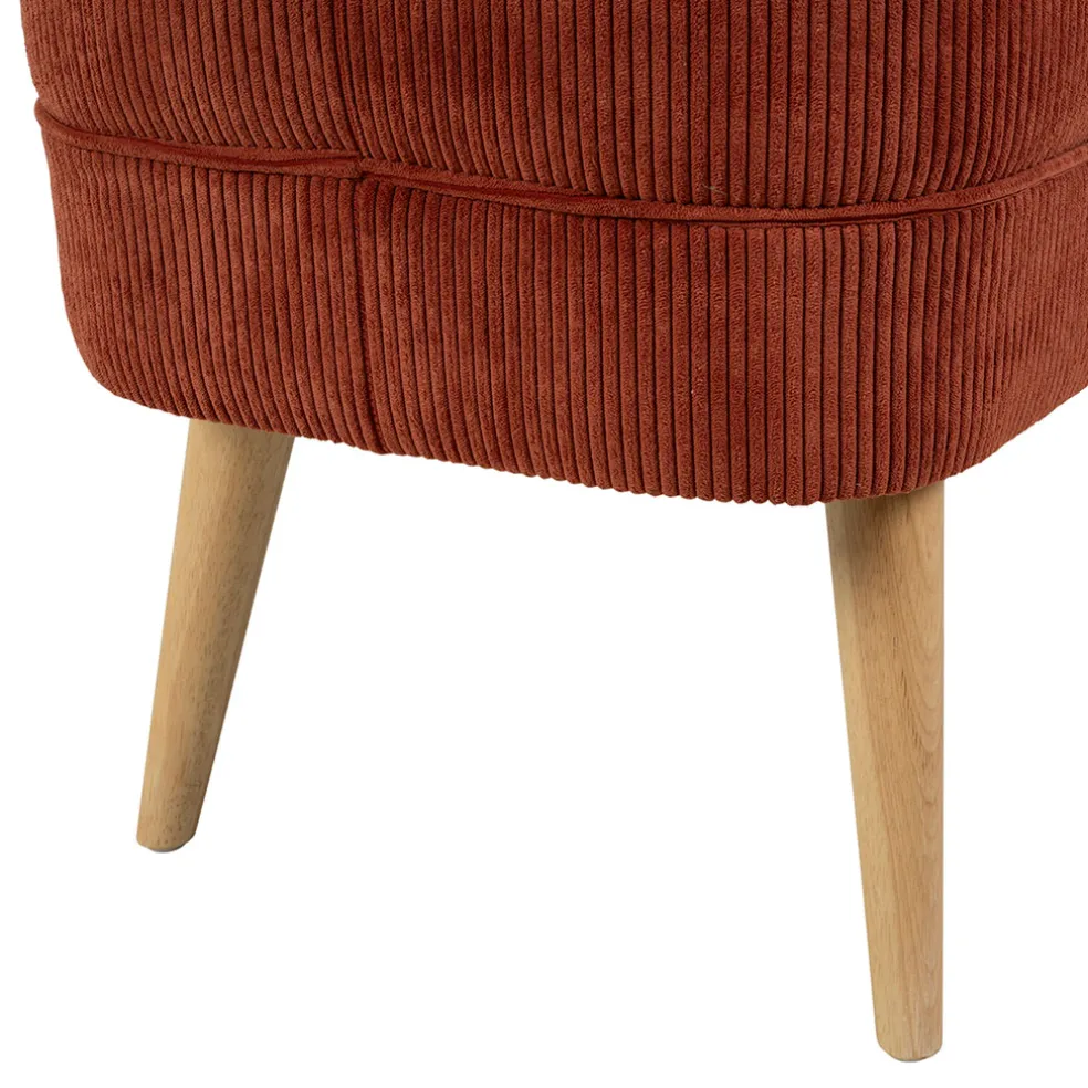 Banc coffre en velours côtelé terracotta - Eleonor