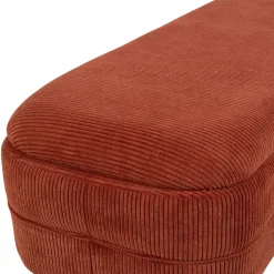Banc coffre en velours côtelé terracotta - Eleonor