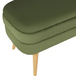 Banc coffre en velours côtelé kaki - Eleonor