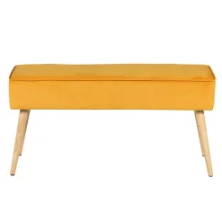 Banc scandinave velours moutarde - Popy