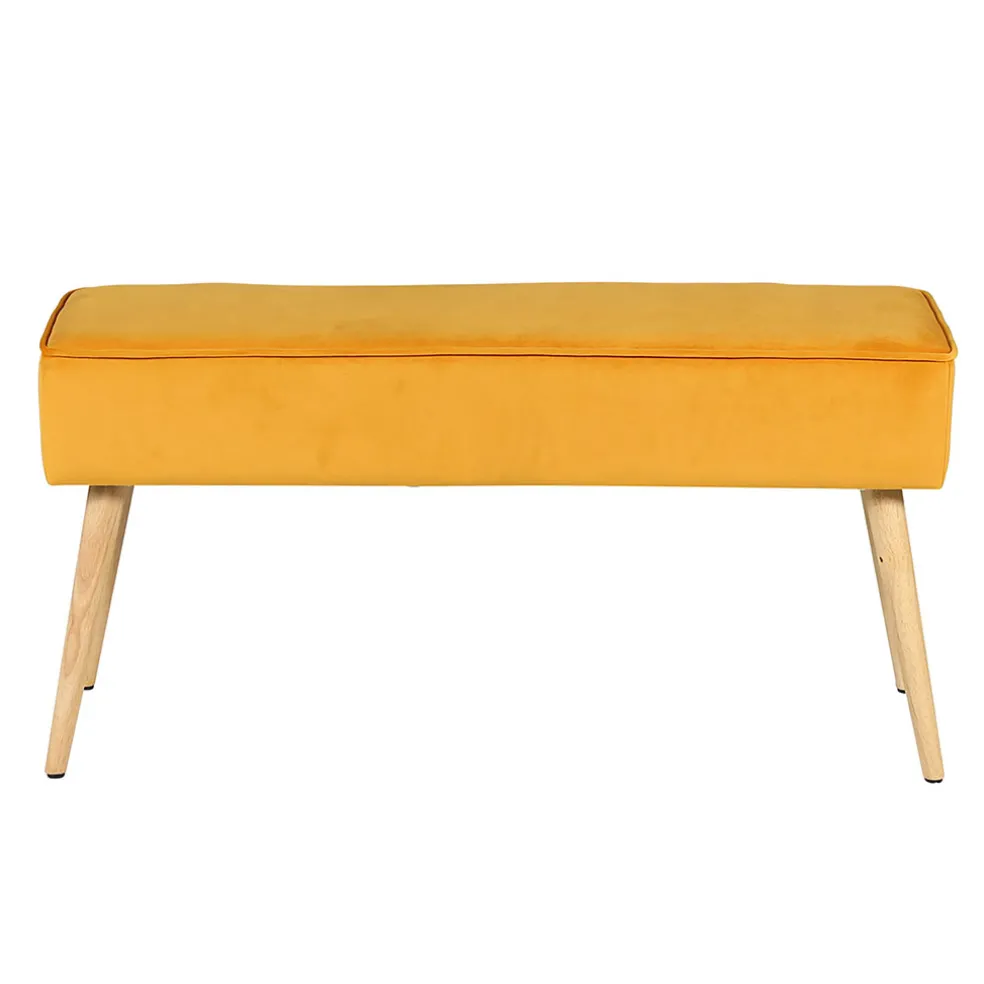 Banc scandinave velours moutarde - Popy