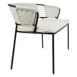 Banquette 2 places en fer noir et coton beige - Cobalt