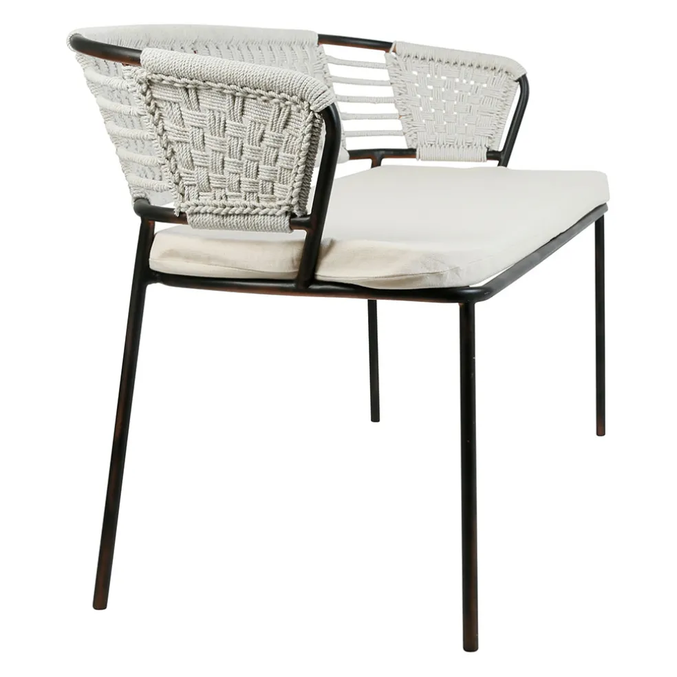 Banquette 2 places en fer noir et coton beige - Cobalt