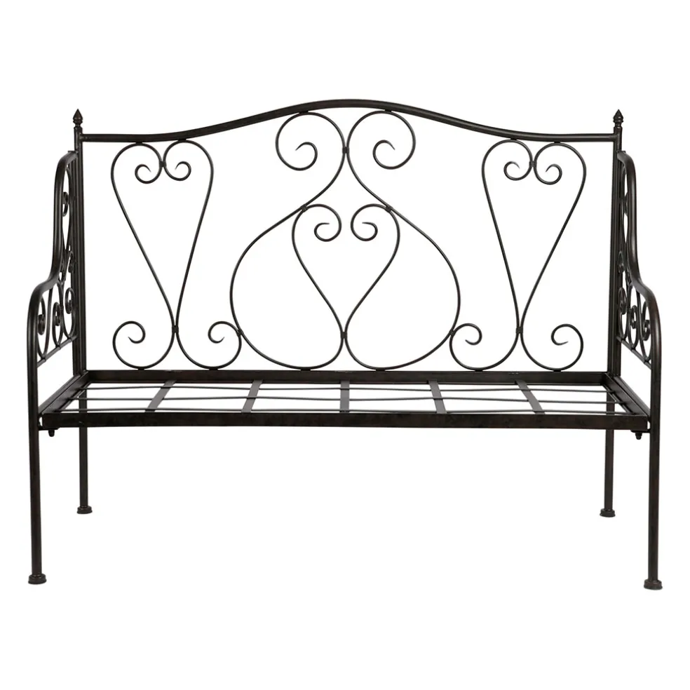 Banquette 2 places en fer forge brun - Volute