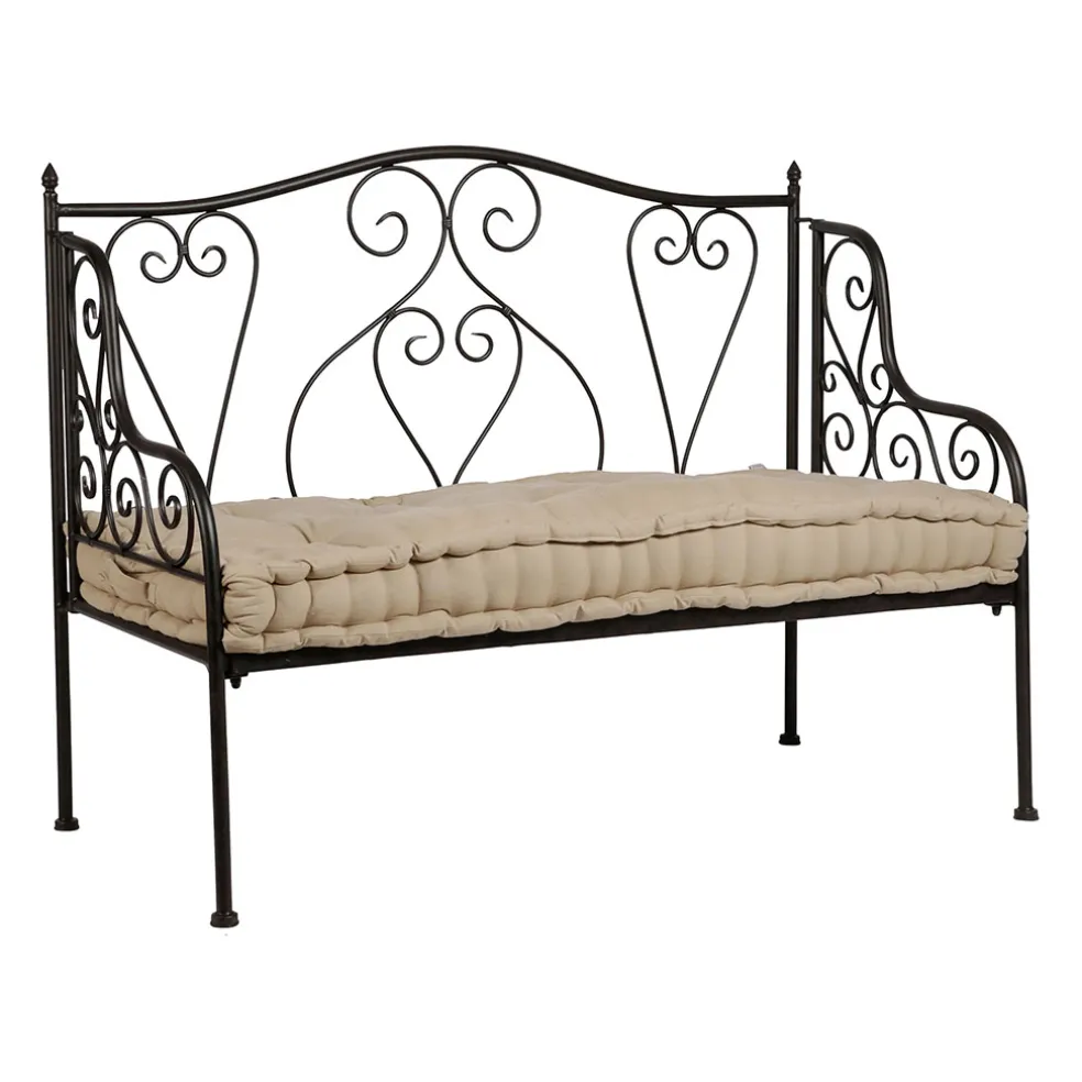 Banquette 2 places en fer forge brun - Volute