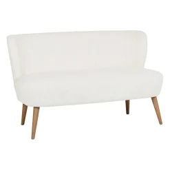 Banquette 2 places en velours côtelé écru - Eleonor