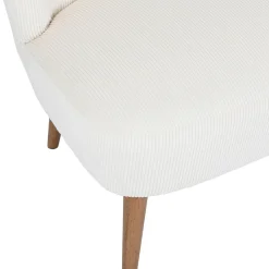 Banquette 2 places en velours côtelé écru - Eleonor