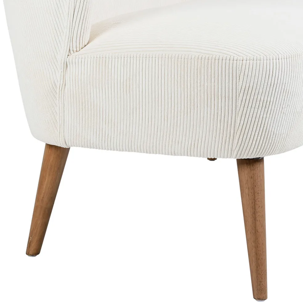 Banquette 2 places en velours côtelé écru - Eleonor