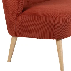 Banquette 2 places en velours côtelé terracotta - Eleonor