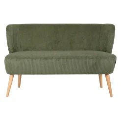 Banquette 2 places en velours côtelé kaki - Eleonor