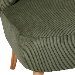 Banquette 2 places en velours côtelé kaki - Eleonor