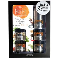 Bar à épices avec moulin intégré