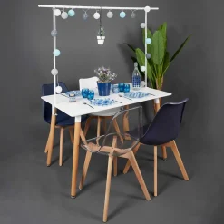 Barre decorative de table ajustable blanc