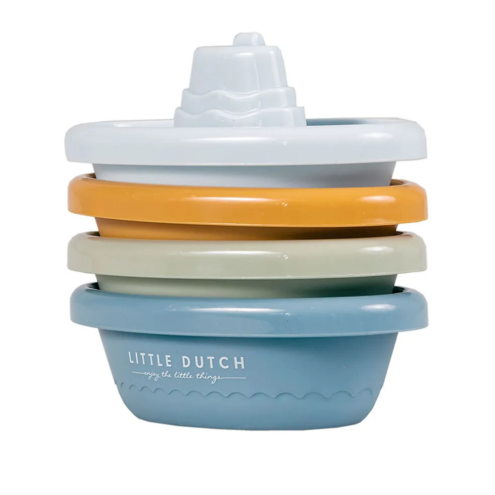 Bateaux de bain à empiler bleu