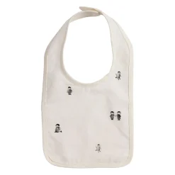 Bavoir en coton écru et gris - Banquise