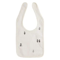 Bavoir en coton écru et gris - Banquise