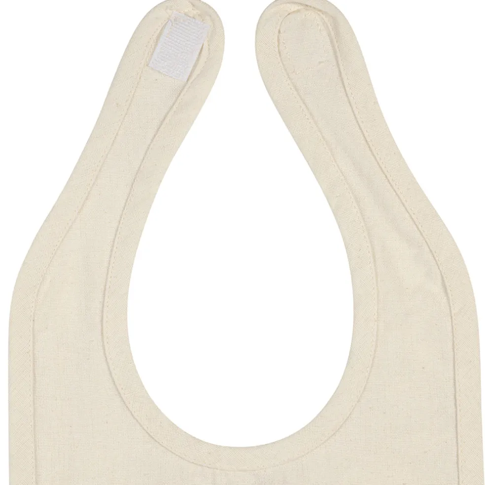 Bavoir en coton écru et rouge - Famille