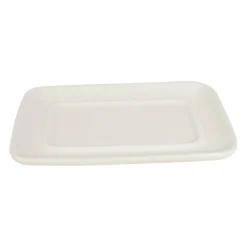 Beurrier en faïence blanc et rouge - damier