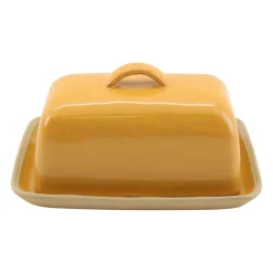 Beurrier en grès curry - Jade