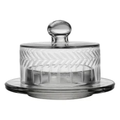 Beurrier rond en verre transparent d14cm - Azelie