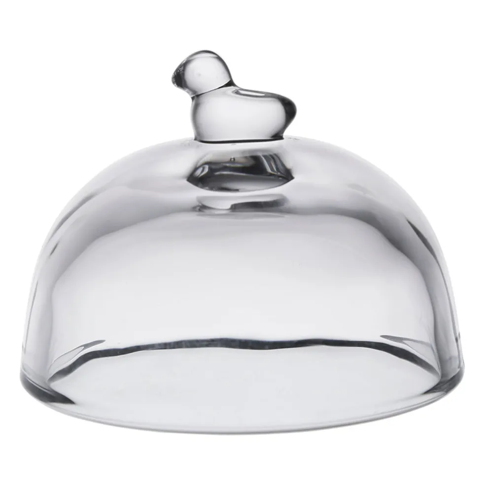 Beurrier rond en verre transparent - Moineau