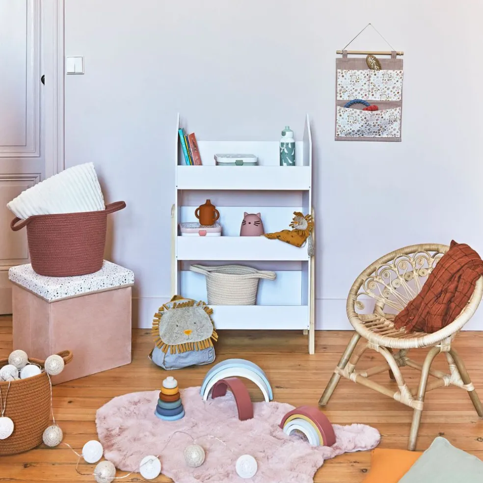 Bibliotheque gabriel blanc en pin