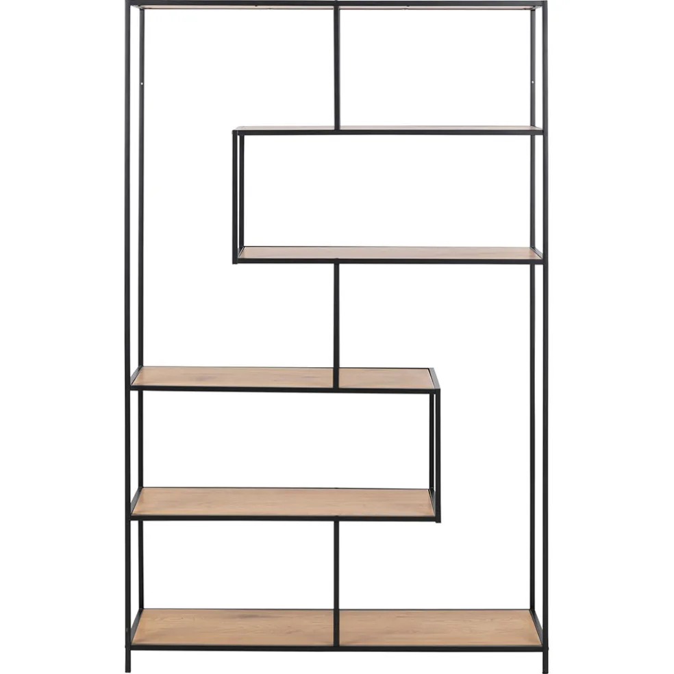 Bibliotheque industrielle en métal et chêne - Senzo