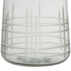 Bocal avec couvercle gravé carreau ciment h17cm en manguier