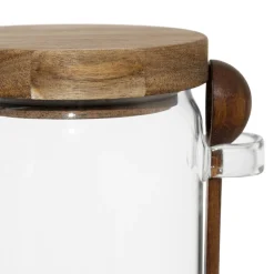 Bocal avec cuillière et couvercle en verre borosilicate et acacia 90cl - Delices