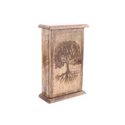 Boite à cles arbre de vie en bois naturel 18x7.5xh28cm